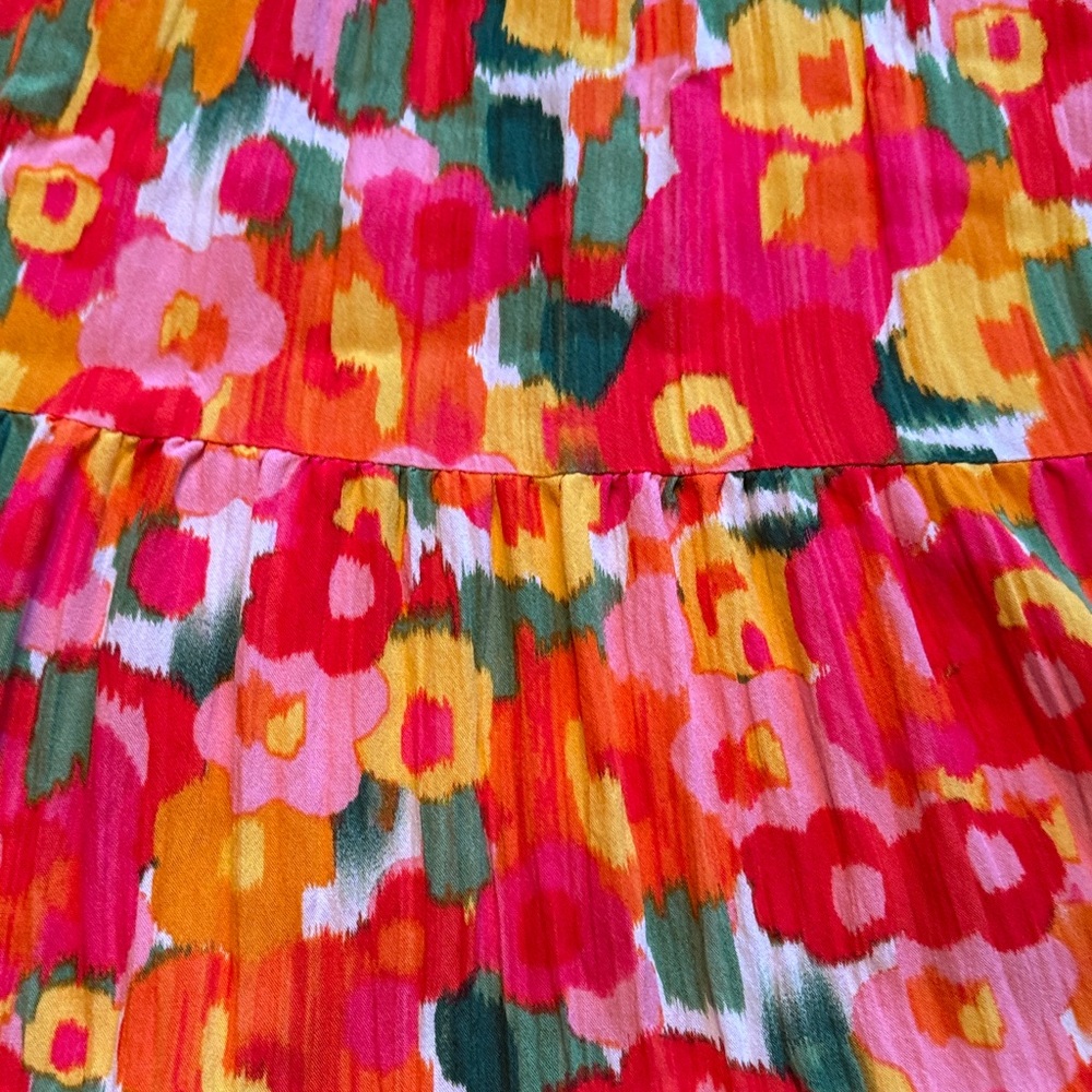 Pomander Place Vibrant Floral Dress - Red, Orange, Green - Picture 3 of 3
